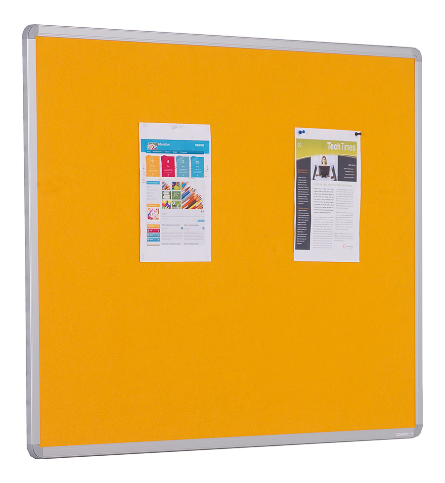 Wall Mounted Aluminium Framed Accents Noticeboard in Gold